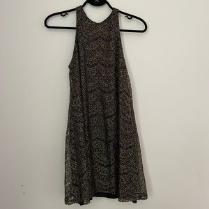 Eclipse Black and Gold Shift Dress, Size Small